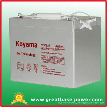 Batterie rechargeable de gel de SMF de cycle de service de cycle élevé 12V 70ah